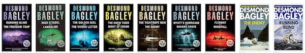 A selection of Desmond Bagley books on Amazon